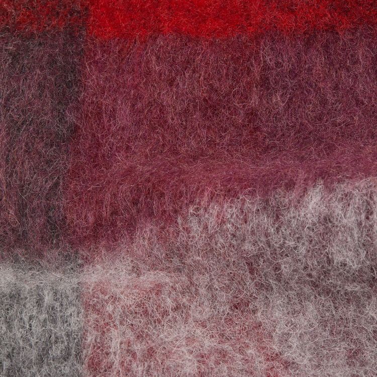 Acne Studios Mohair Checked Scarf RedBlack