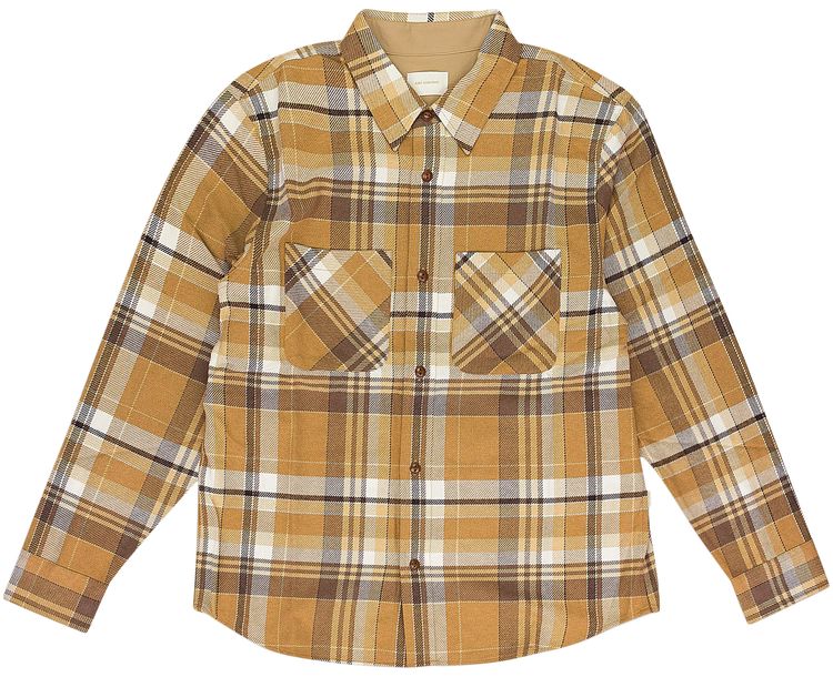 Aime Leon Dore Plaid Cotton Button Down Shirt Brown Plaid
