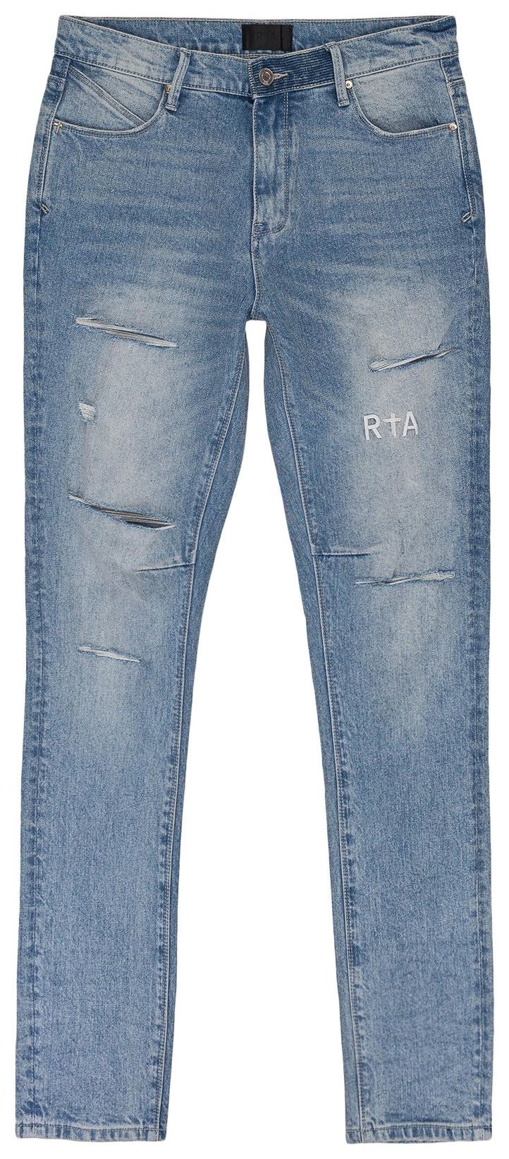 RtA Faded Distressed Skinny Jeans Blue