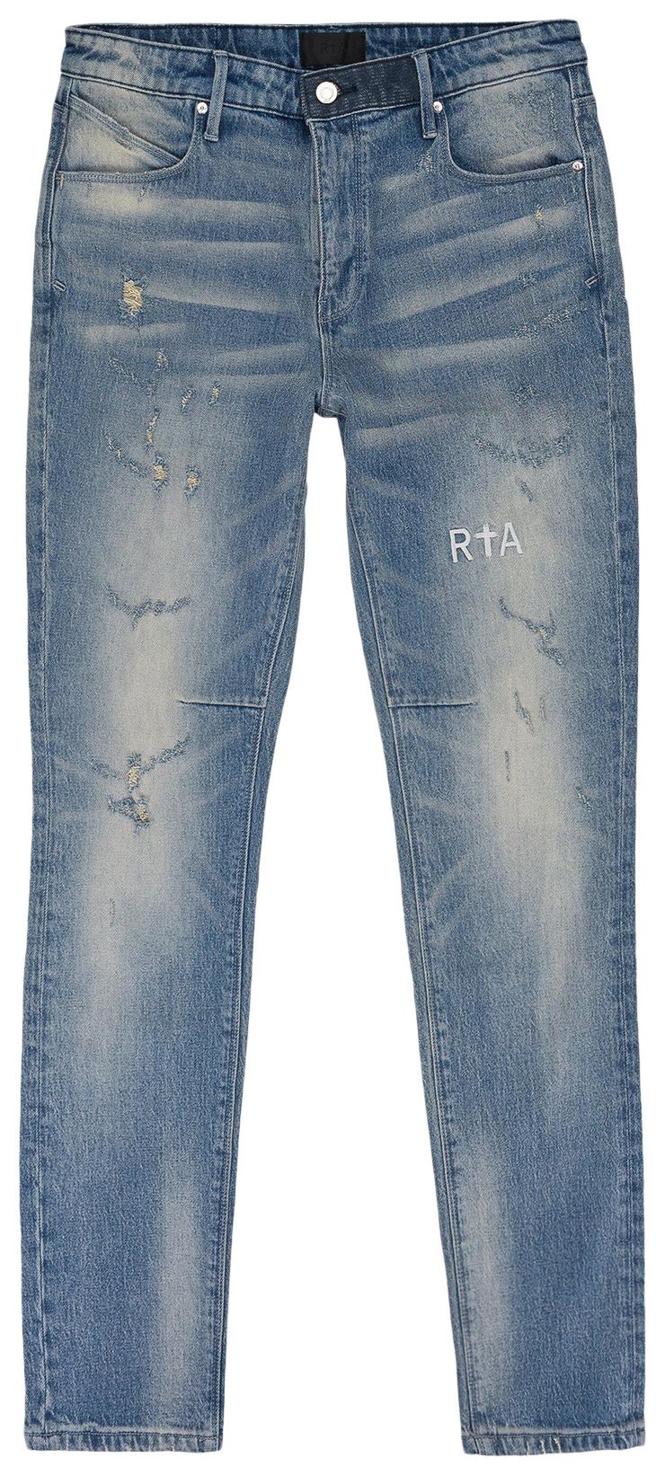 RtA Light Wash Distressed Skinny Jeans Blue