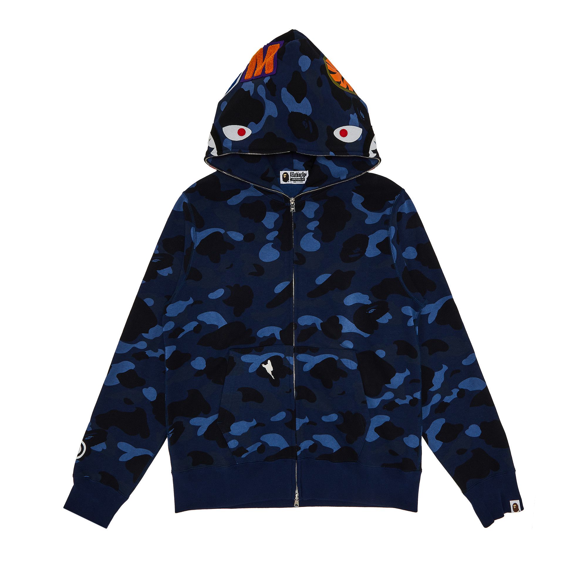 即完 BAPE COLOR CAMO SHARK HOODIE NAVY XL BAPE Color Camo Shark Full Zip Hoodie Navy – N-Hype