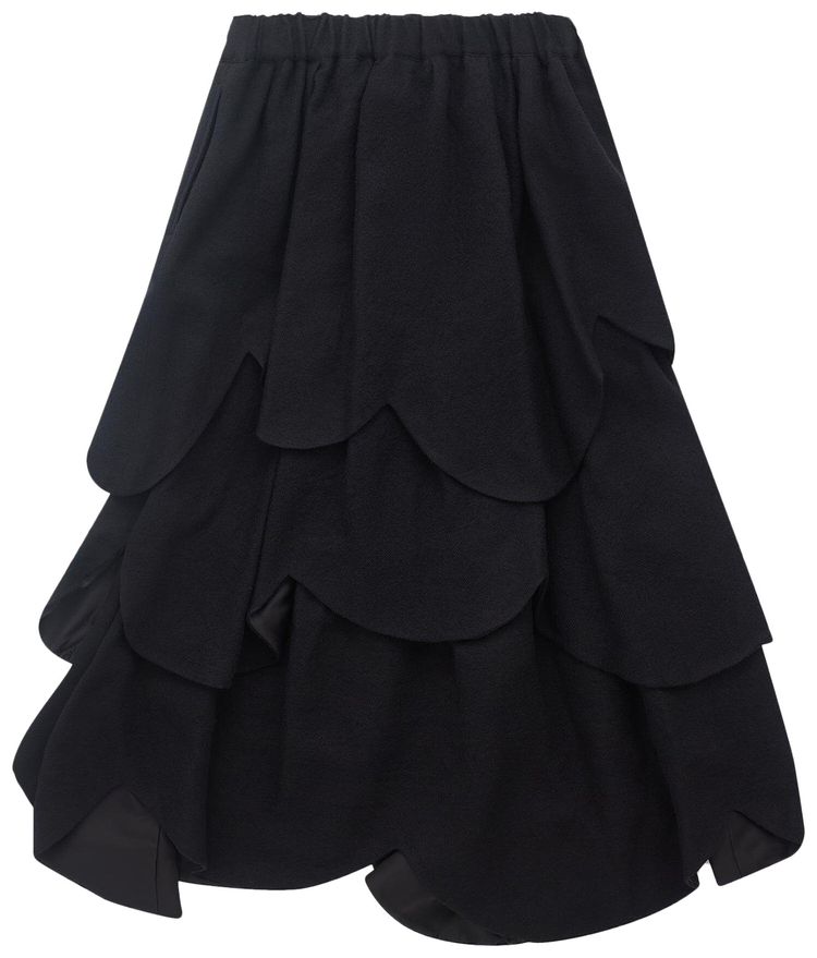 Comme des Garcons Noir Layered Petal Hem Skirt Black