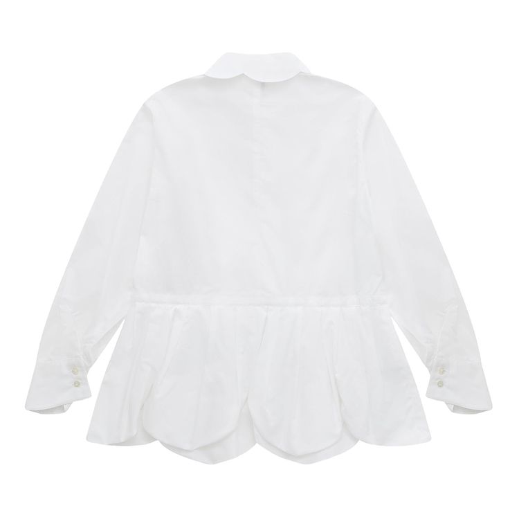 Comme des Garcons Noir Pleated Blouse White