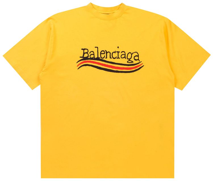 Balenciaga Hand Drawn Political Campaign T Shirt Maize