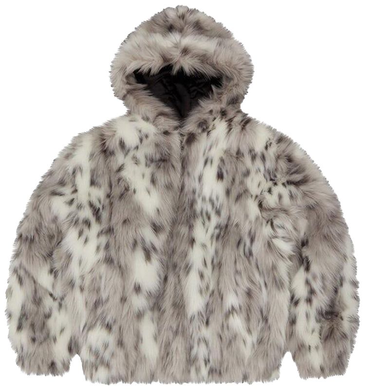 Corteiz Hooded Fur Jacket Multicolor