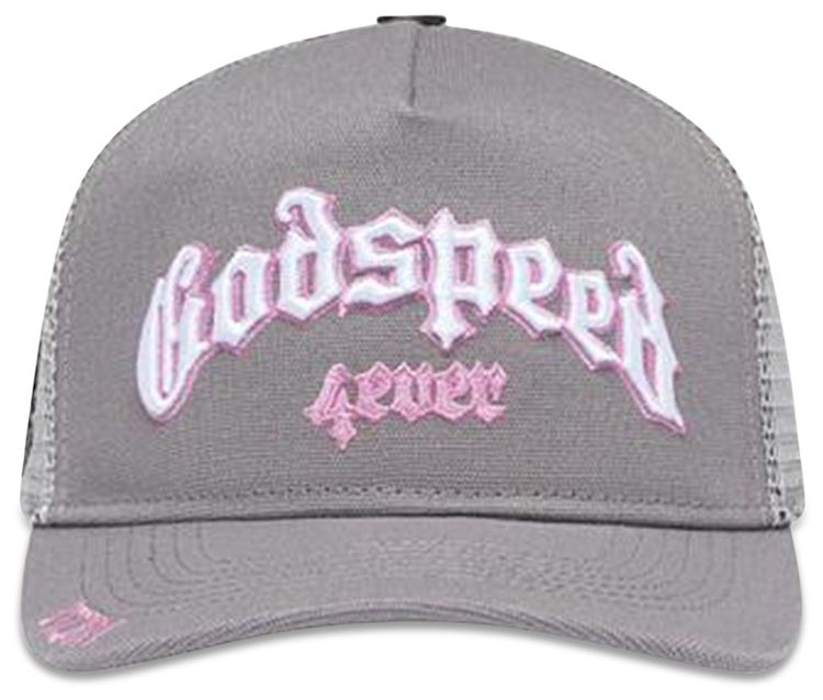 Godspeed Forever Trucker Hat GreyPink