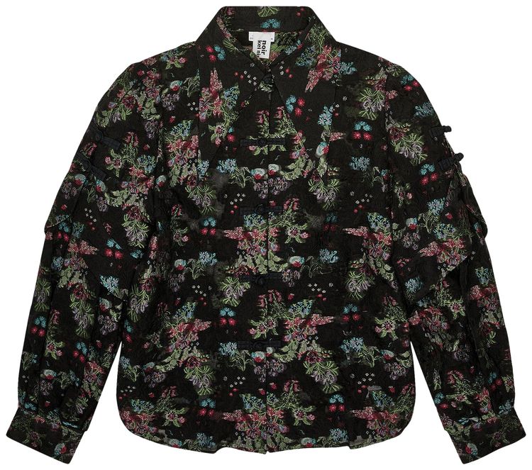 Comme des Garcons Noir Floral Patterned Blouse BlackMulticolor