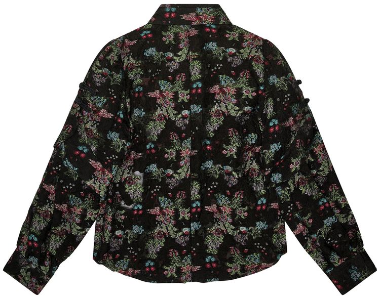 Comme des Garcons Noir Floral Patterned Blouse BlackMulticolor