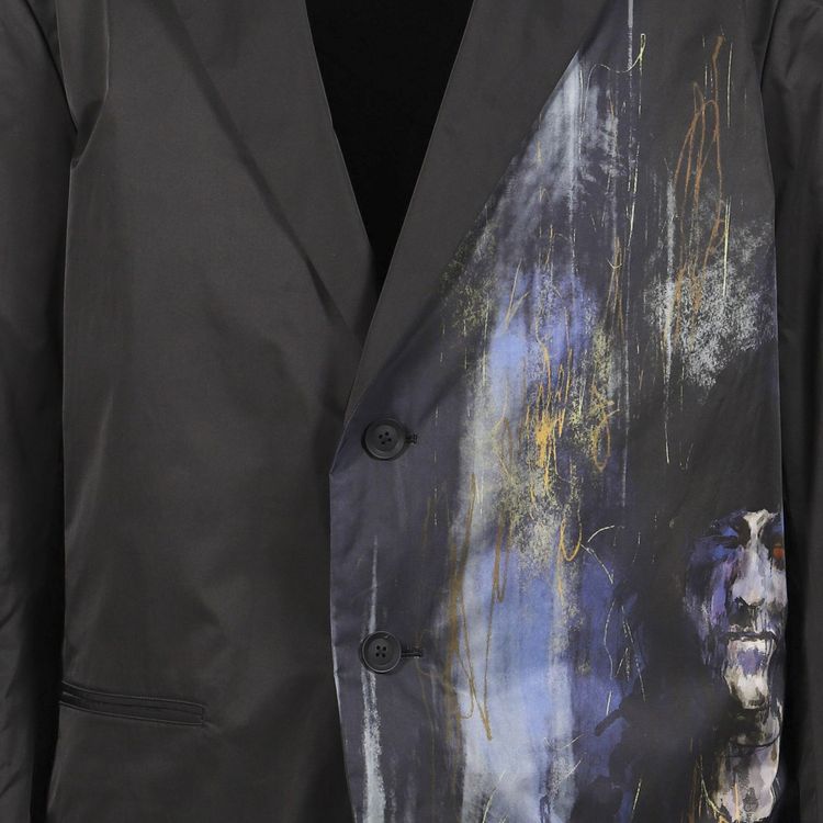 Yohji Yamamoto Pour Homme Asymmetric Silk Tailored Jacket Black