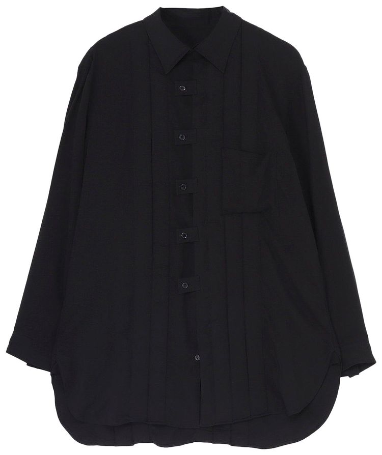 Yohji Yamamoto Pour Homme Lawn Tab Padded Blouse Black