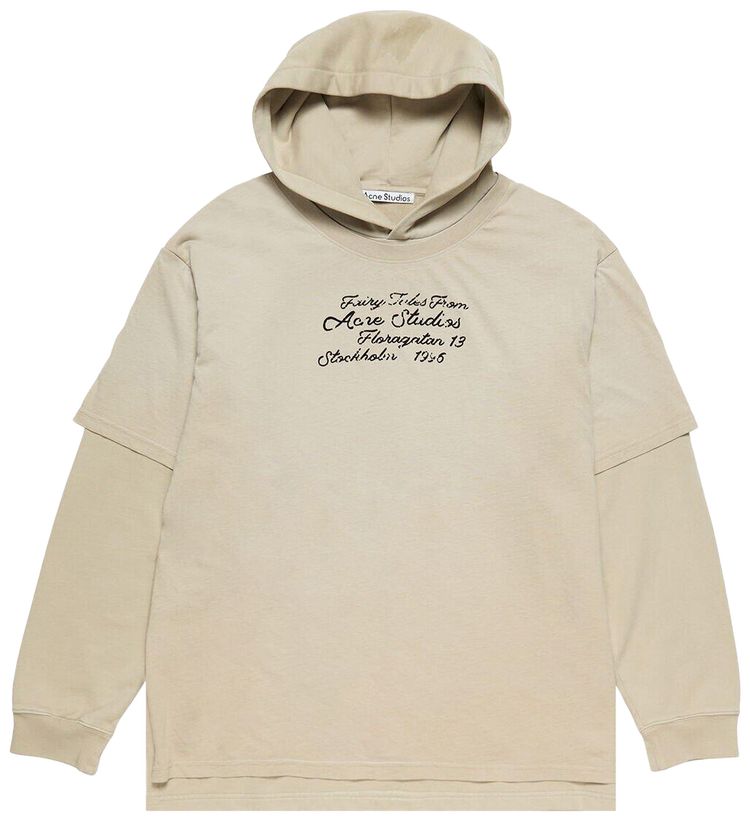 Acne Studios Double Layered Hoodie Faded Beige