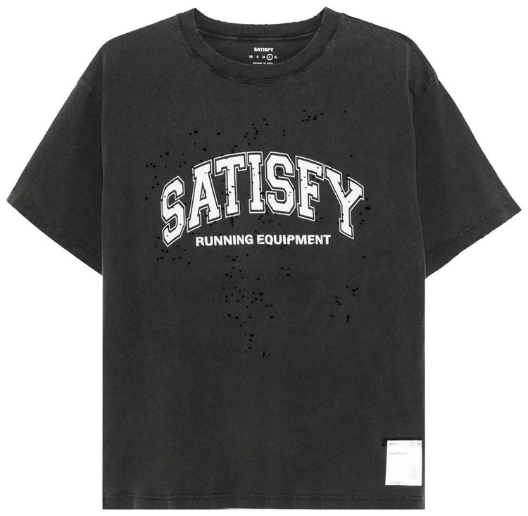 SATISFY MothTech Oversized Text T Shirt Aged Black