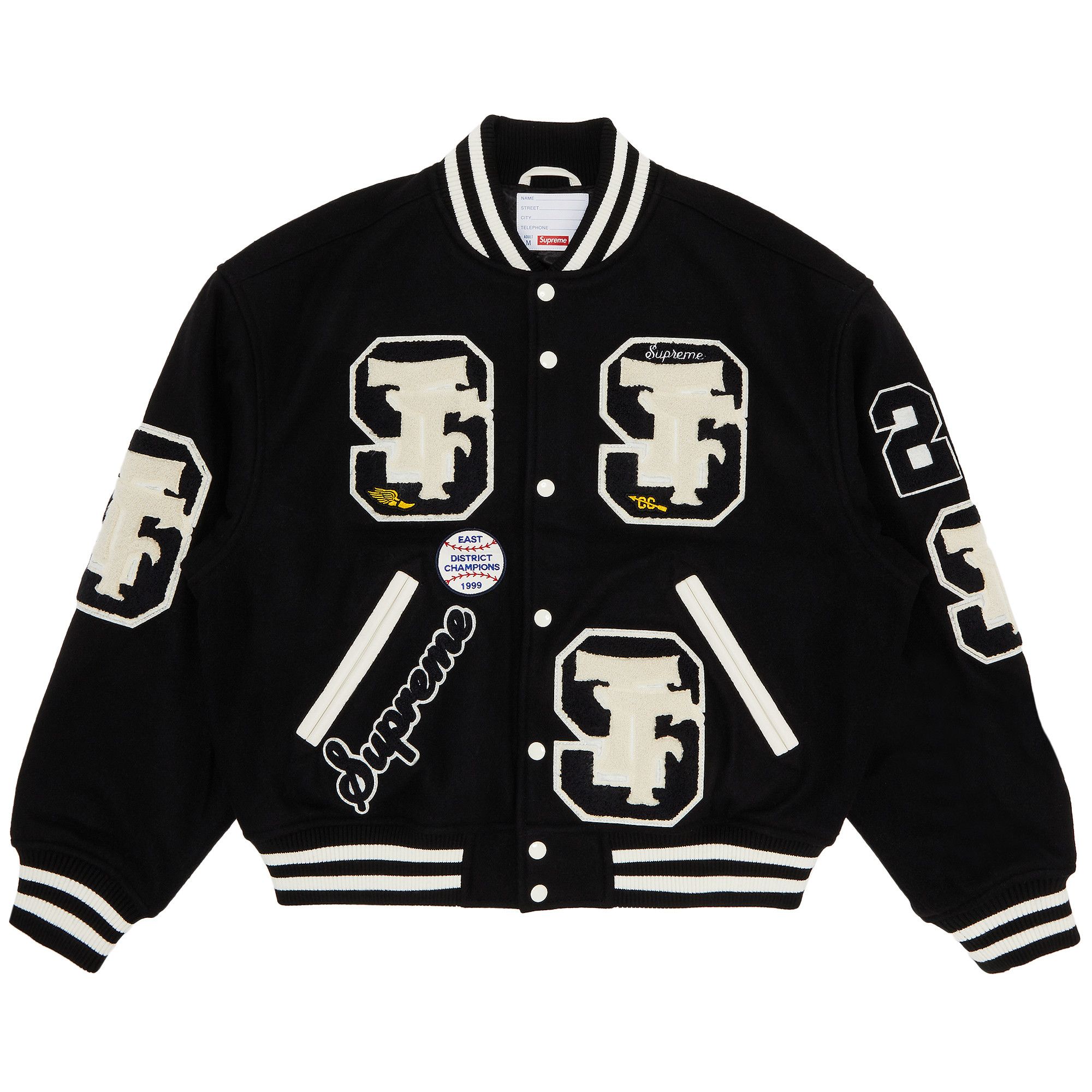 Buy Supreme Drill Team Varsity Jacket 'Black' - FW25J48 BLACK | GOAT