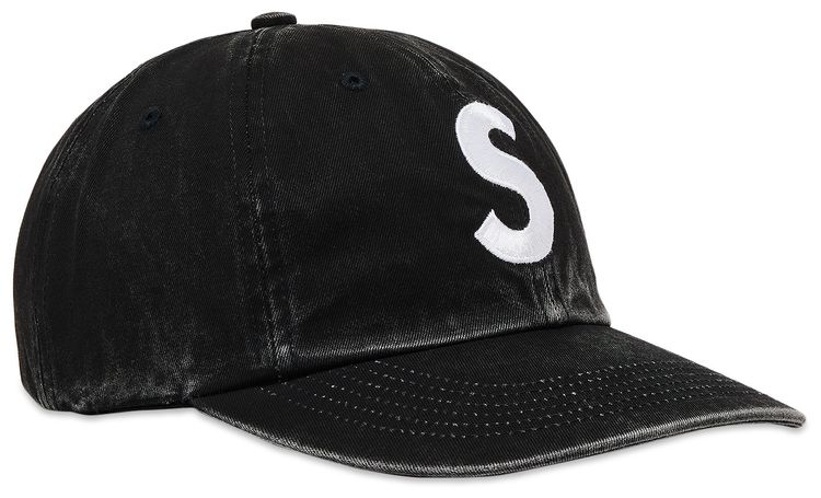 Supreme Pigment Coated 2 Tone S Logo 6 Panel Black
