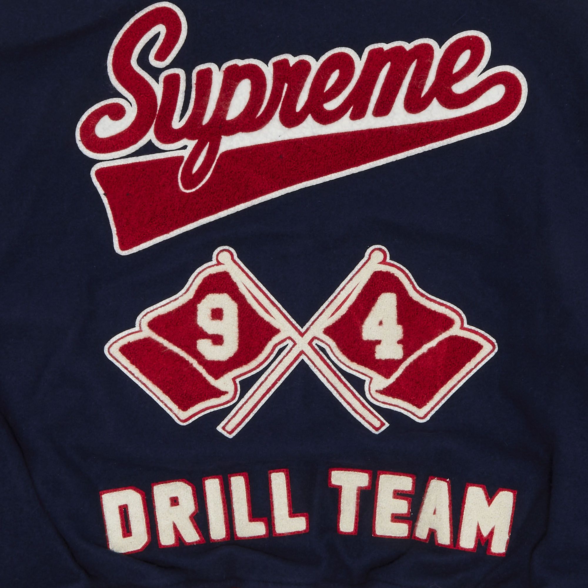 Buy Supreme Drill Team Varsity Jacket 'Navy' - FW25J48 NAVY | GOAT