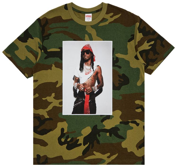 Supreme Playboi Carti Tee Woodland Camo