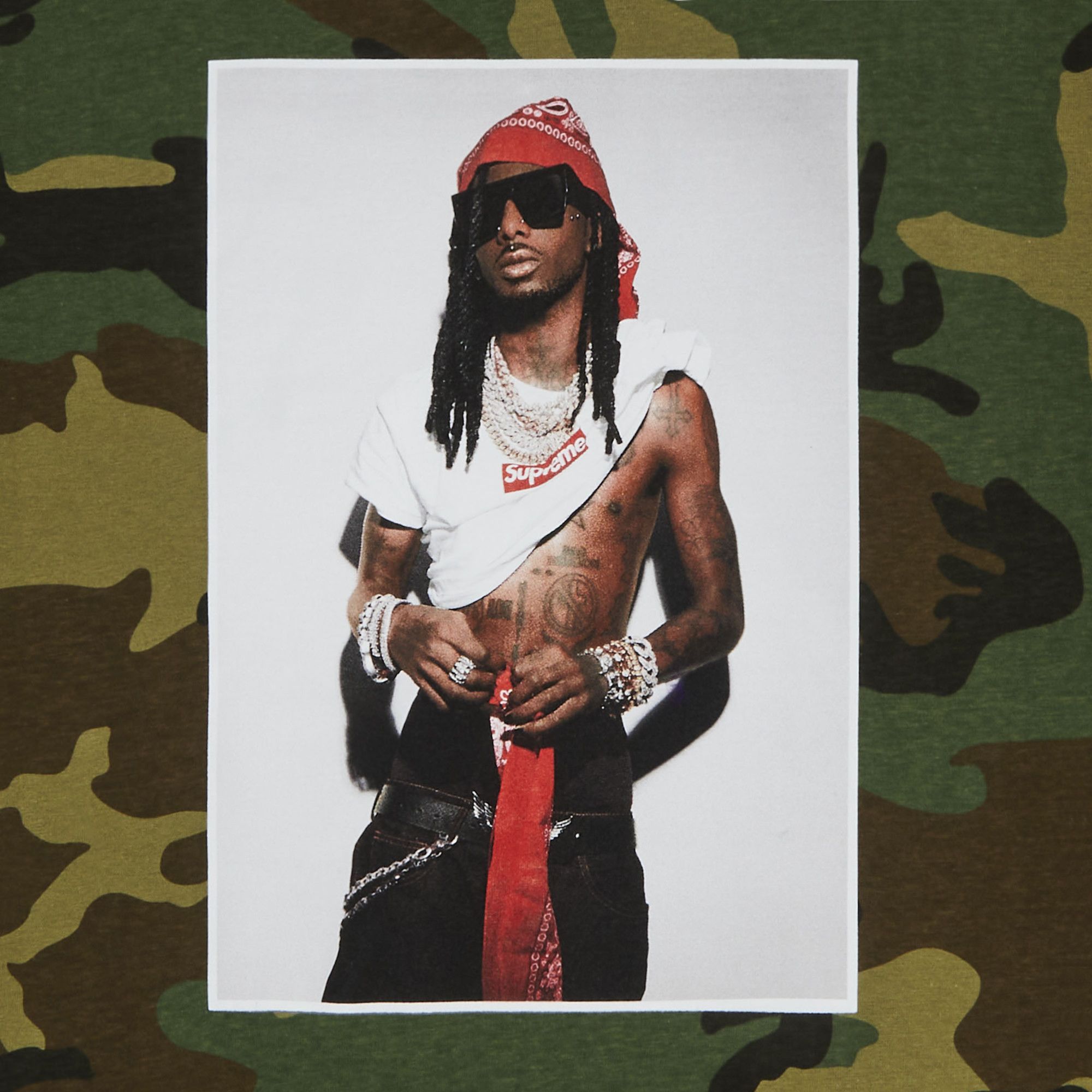 Buy Supreme Playboi Carti Tee 'Woodland Camo' - FW25T50
