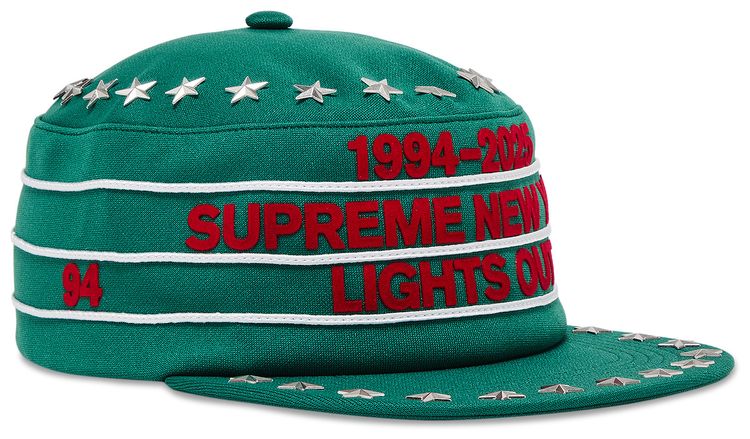 Supreme Stars Studded Pillbox Hat Dark Green