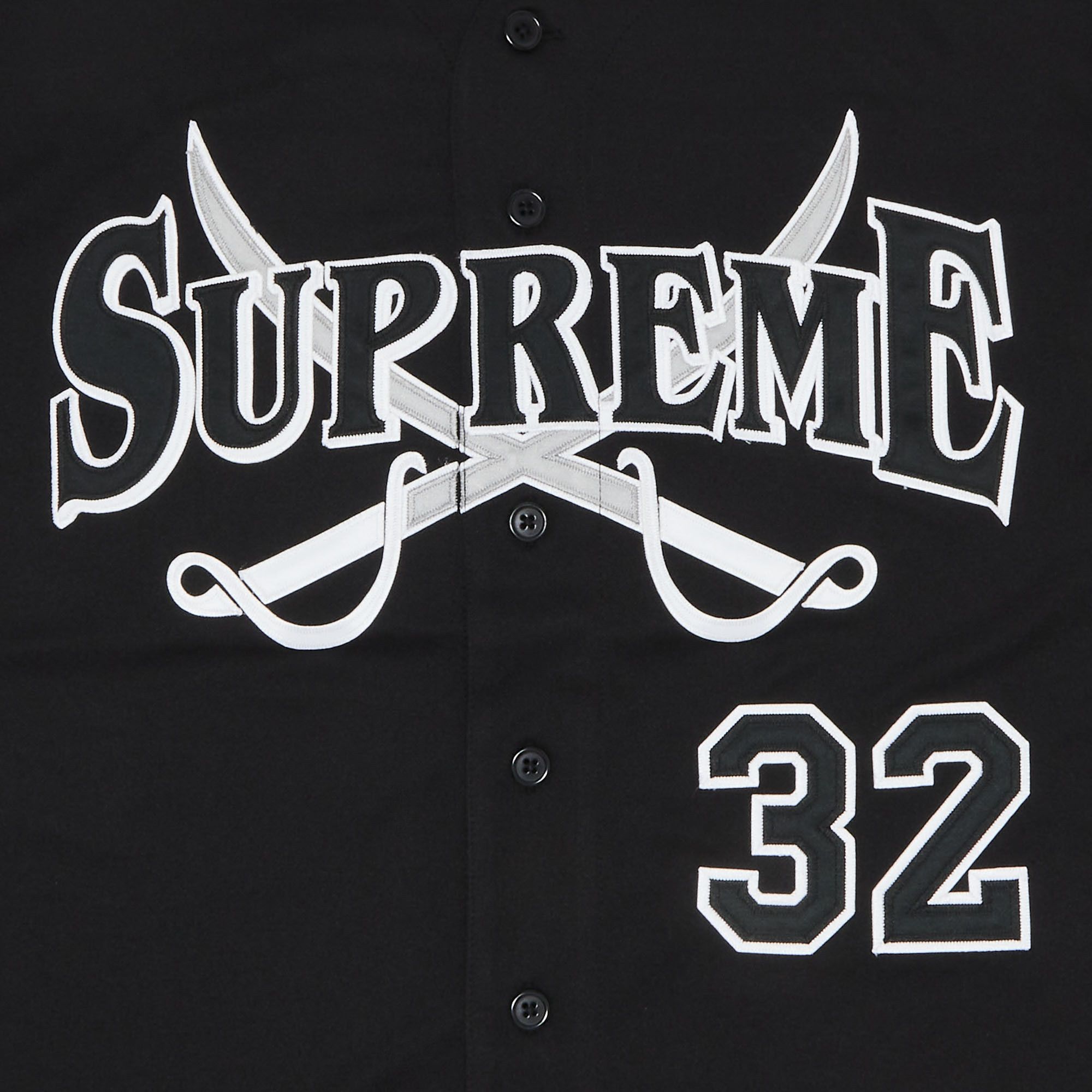 Buy Supreme Swords Baseball Jersey 'Black' - FW25KN12 BLACK