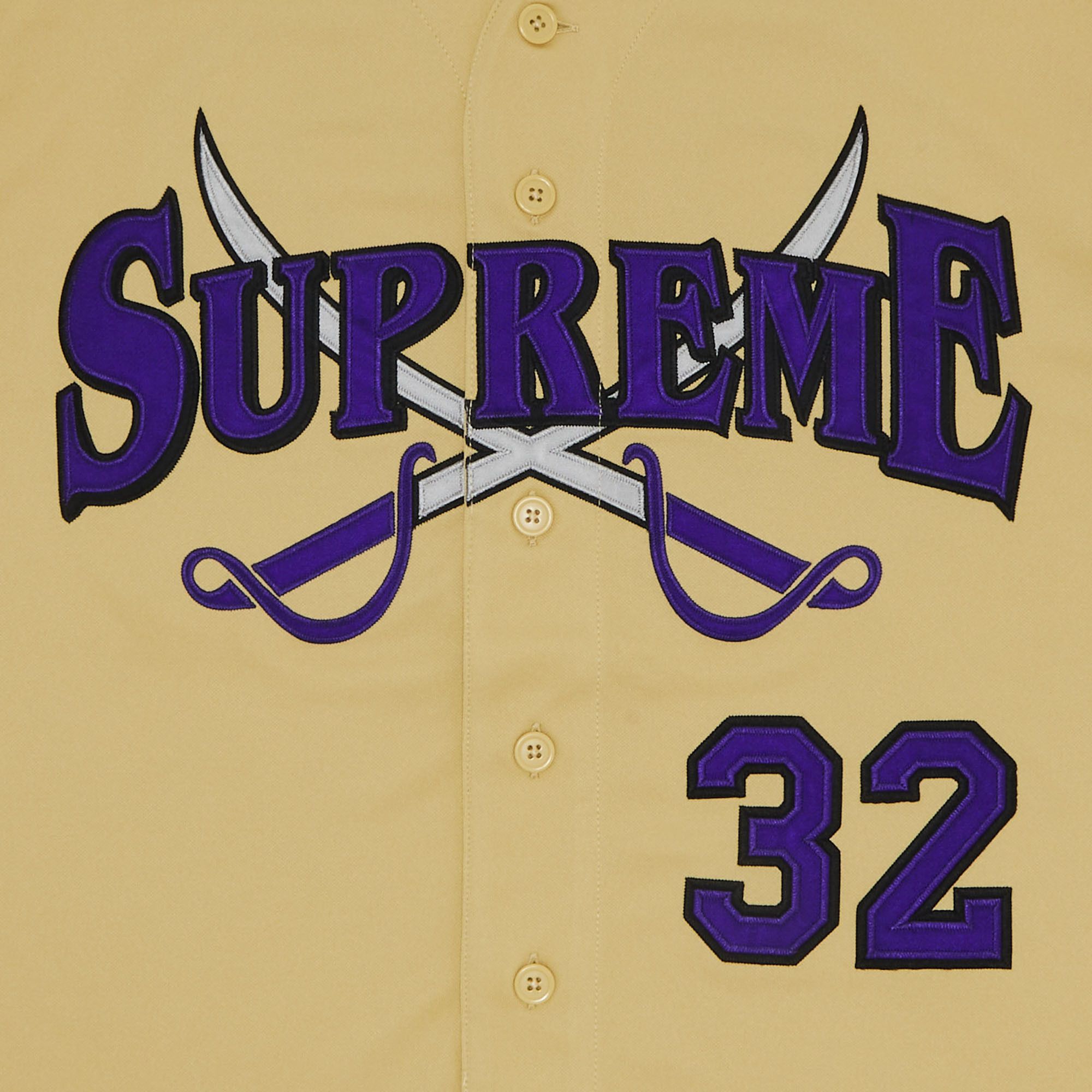 Buy Supreme Swords Baseball Jersey 'Gold' - FW25KN12 GOLD | GOAT