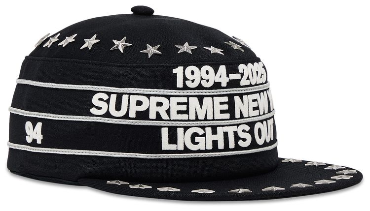 Supreme Stars Studded Pillbox Hat Black