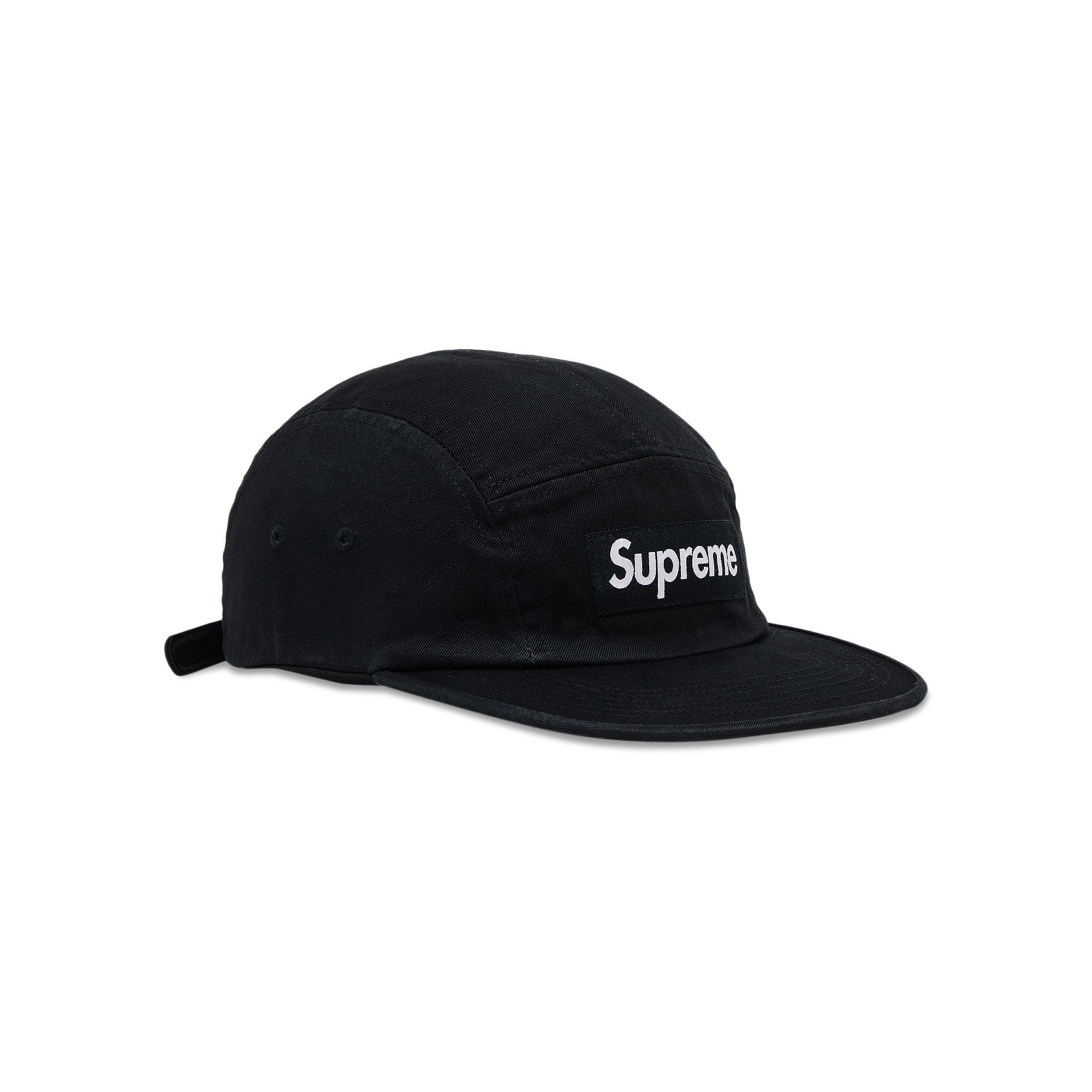 Washed Chino Twill Camp Cap ブラック Supreme Washed Chino Twill Camp Cap (FW24) - $48