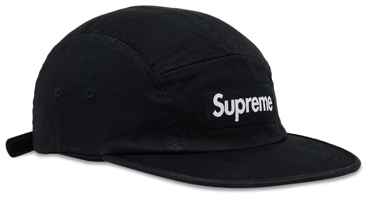Supreme Washed Chino Twill Camp Cap Black