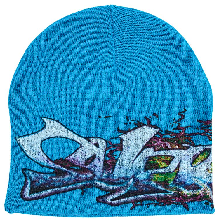 Supreme Tag Beanie Cyan