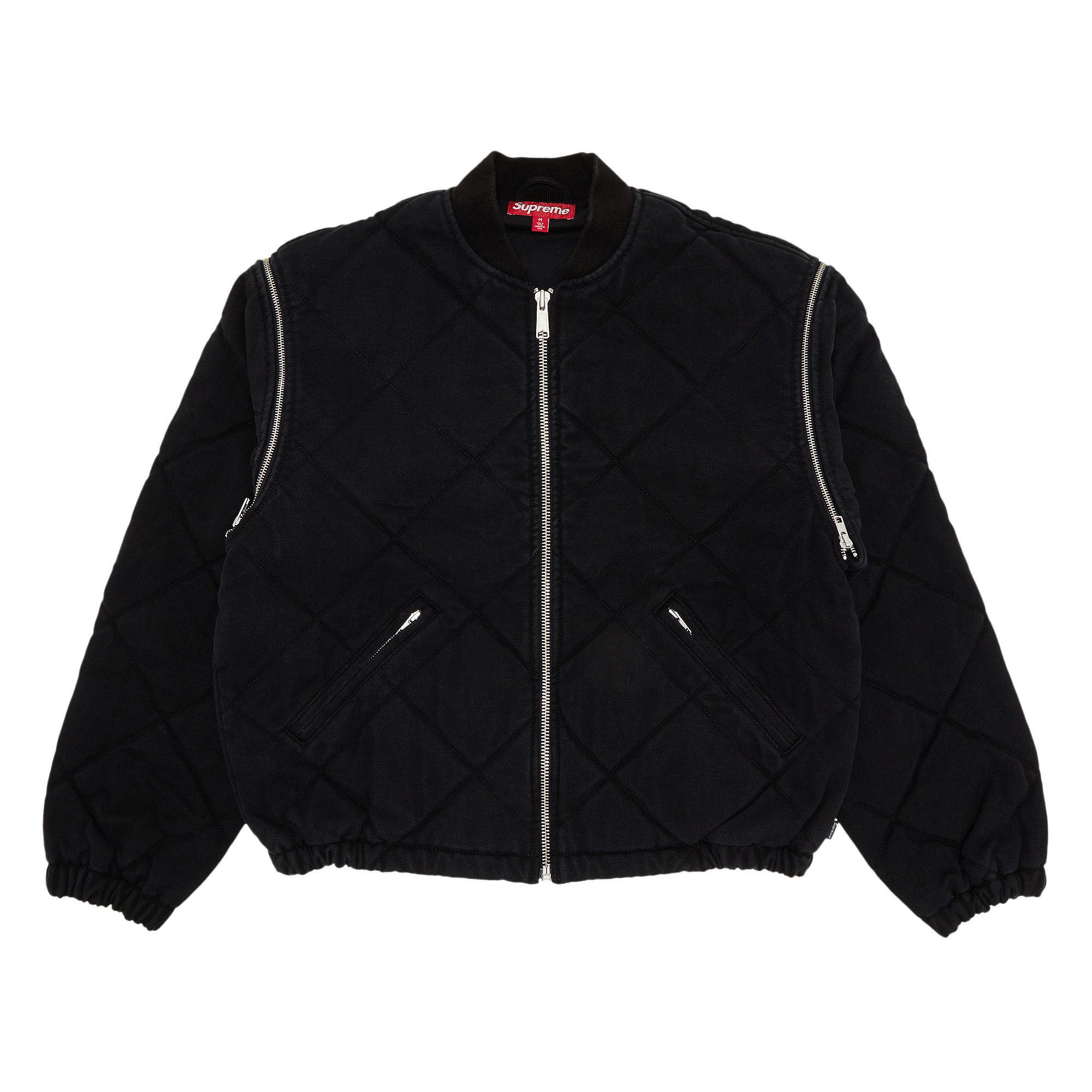 Buy Supreme Zip-Off Sleeve Quilted Bomber Jacket 'Black' - FW25J23