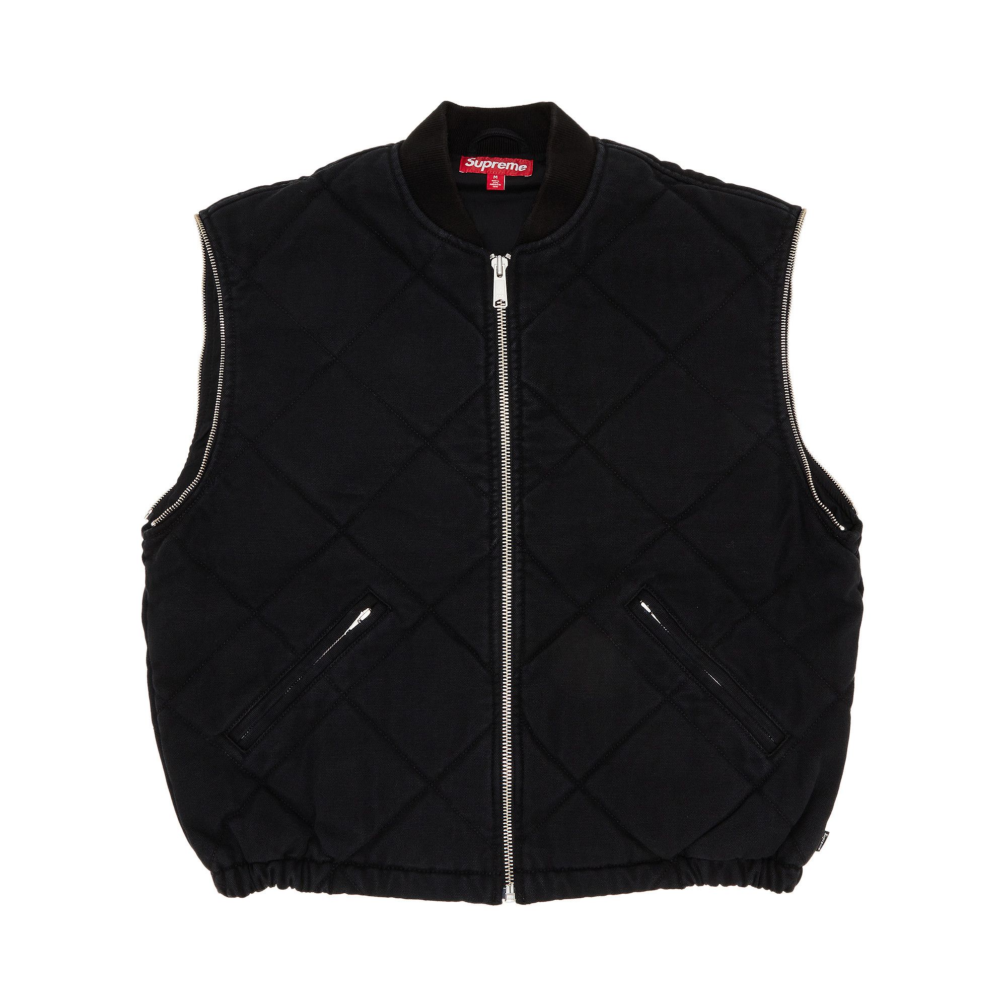 Buy Supreme Zip-Off Sleeve Quilted Bomber Jacket 'Black