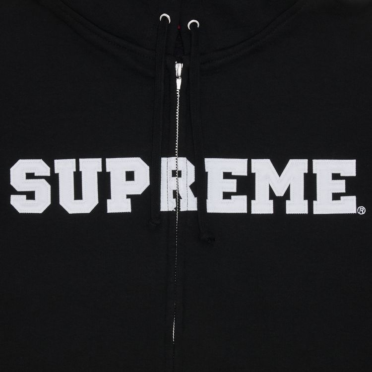 Supreme Collegiate Applique Zip Up Hooded Sweatshirt Black