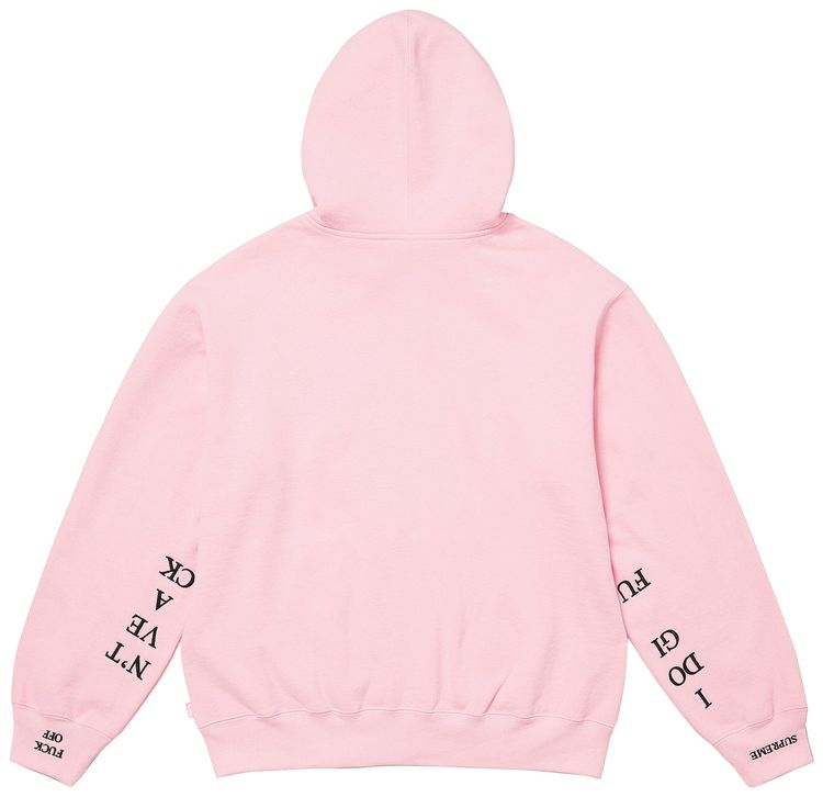 Supreme Idgaf Zip Up Hooded Sweatshirt Light Pink
