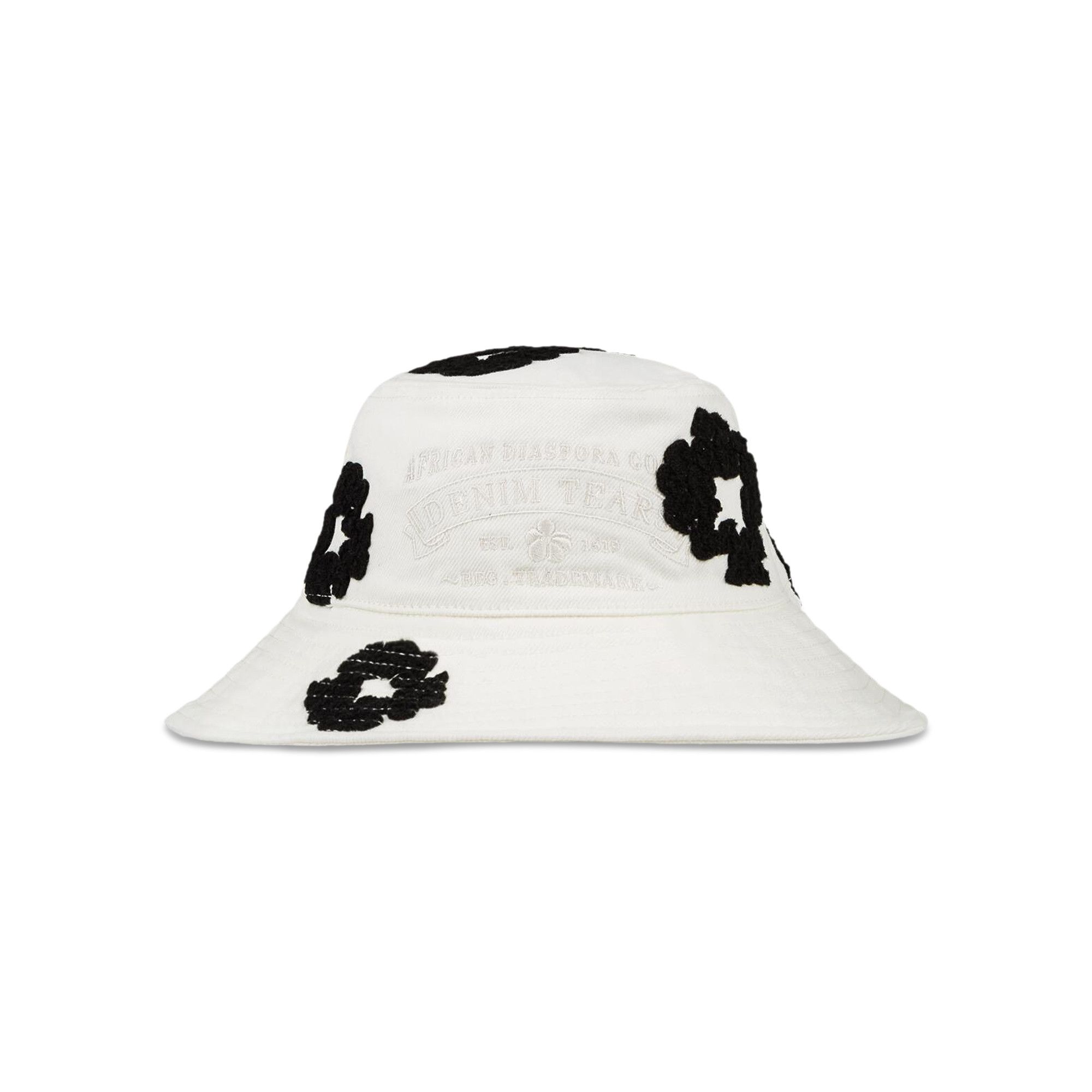 Buy Denim Tears Denim Cotton Wreath Bucket Hat 'White' - 05650