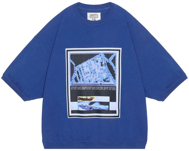 Cav Empt As Raytracing Short Sleeve Crewneck Navy