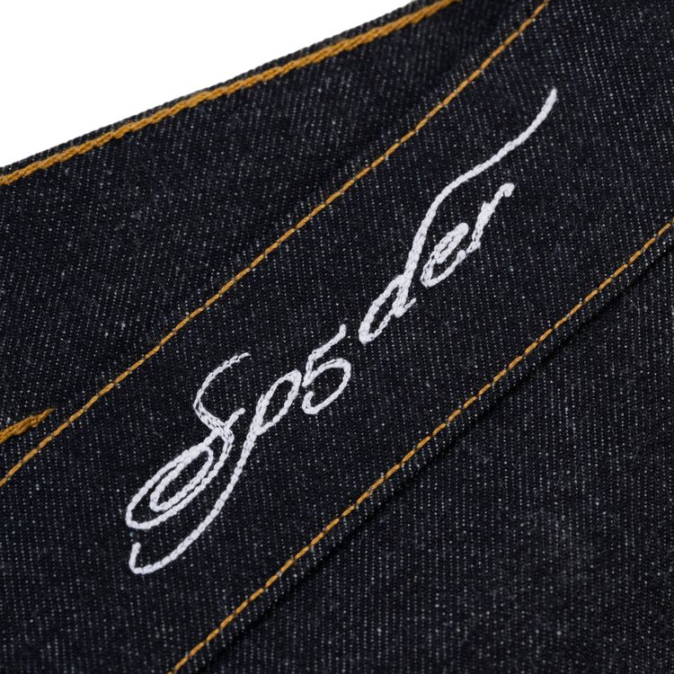 Sp5der Star Dust Denim Short Indigo Denim