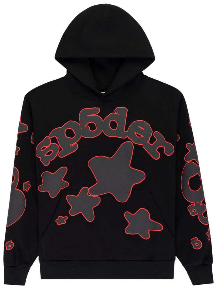 Sp5der Beluga Outline Hoodie Black