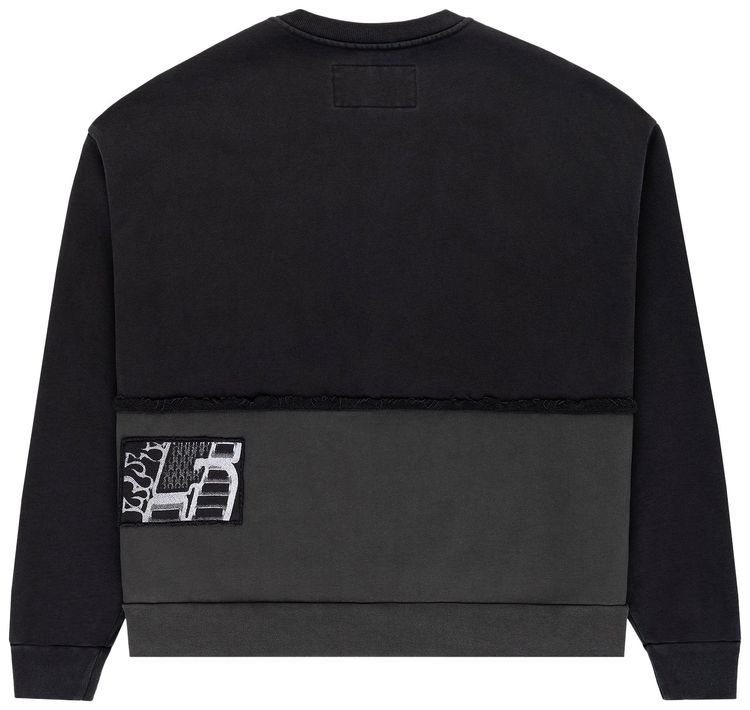 Sp5der Diffused Collegiate Crewneck Black