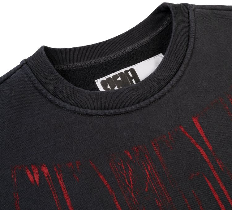 Sp5der Diffused Collegiate Crewneck Black