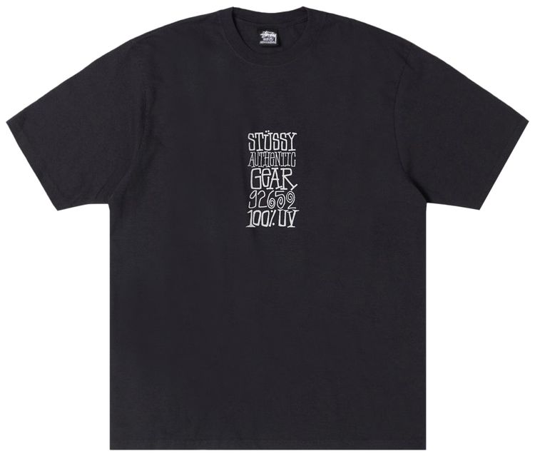 Stussy Authentic Gear Tee Pigment Dyed Faded Black