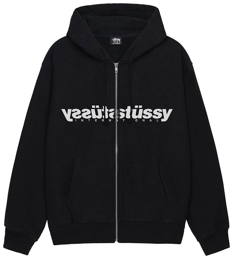 Stussy Mirror Zip Hoodie Black