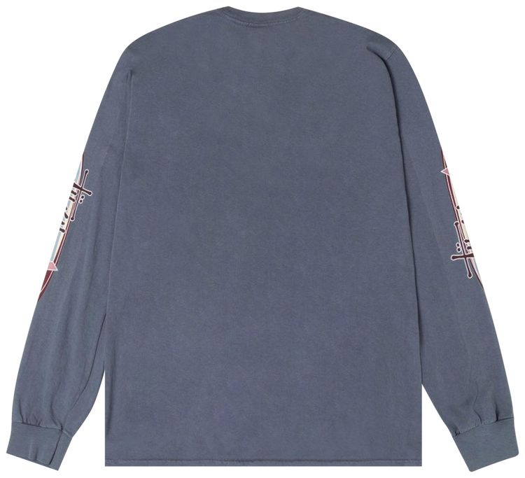 Stussy Two Star Long Sleeve Tee Pigment Dyed Navy