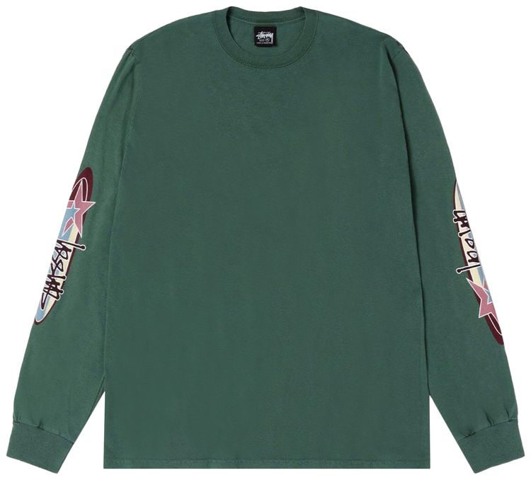 Stussy Two Star Long Sleeve Tee Pigment Dyed Pine