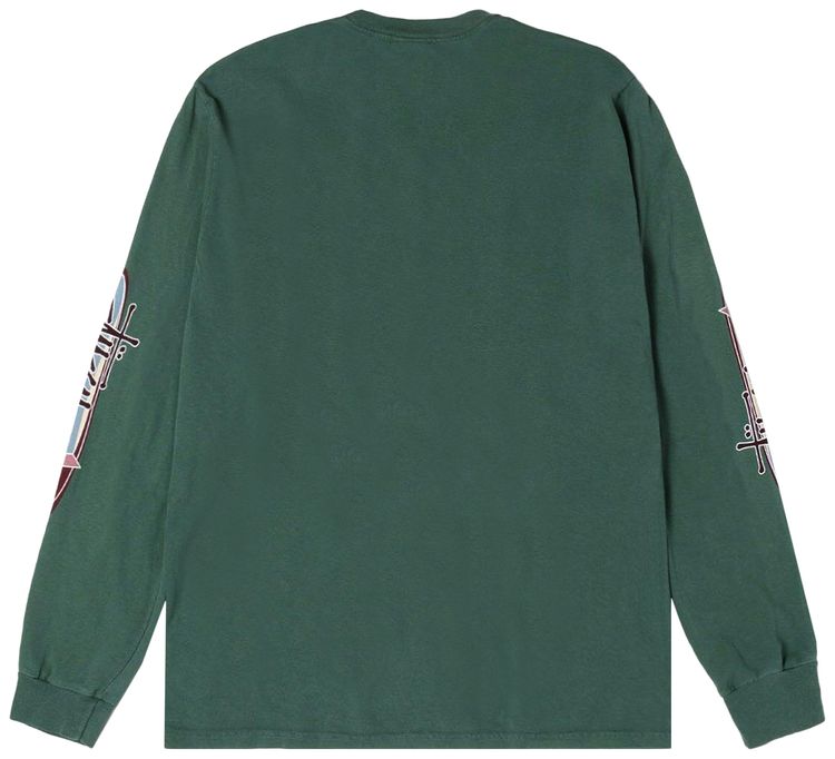 Stussy Two Star Long Sleeve Tee Pigment Dyed Pine