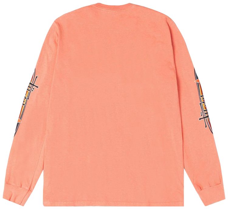 Stussy Two Star Long Sleeve Tee Pigment Dyed Sherbert