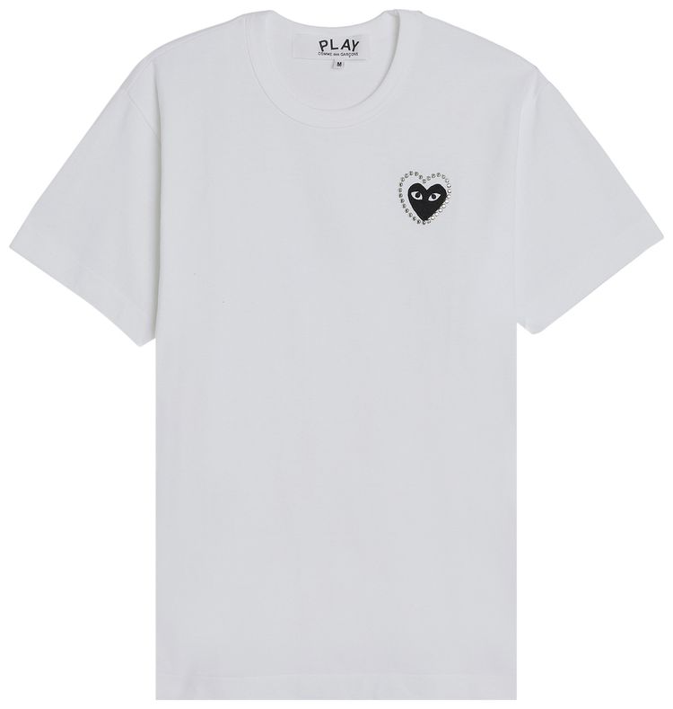 Comme des Garcons PLAY Metalstone Heart T Shirt WhiteBlack