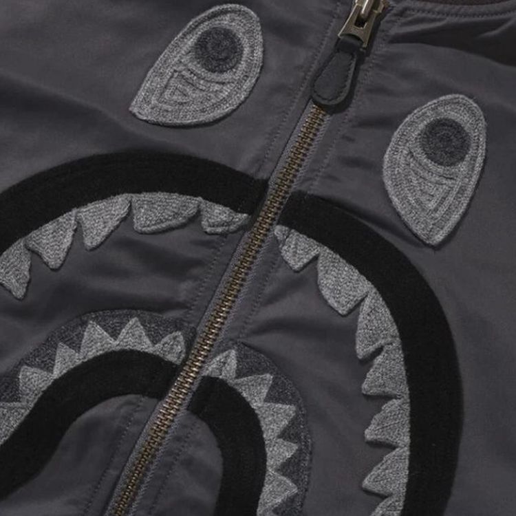 BAPE Tonal Shark MA 1 Charcoal