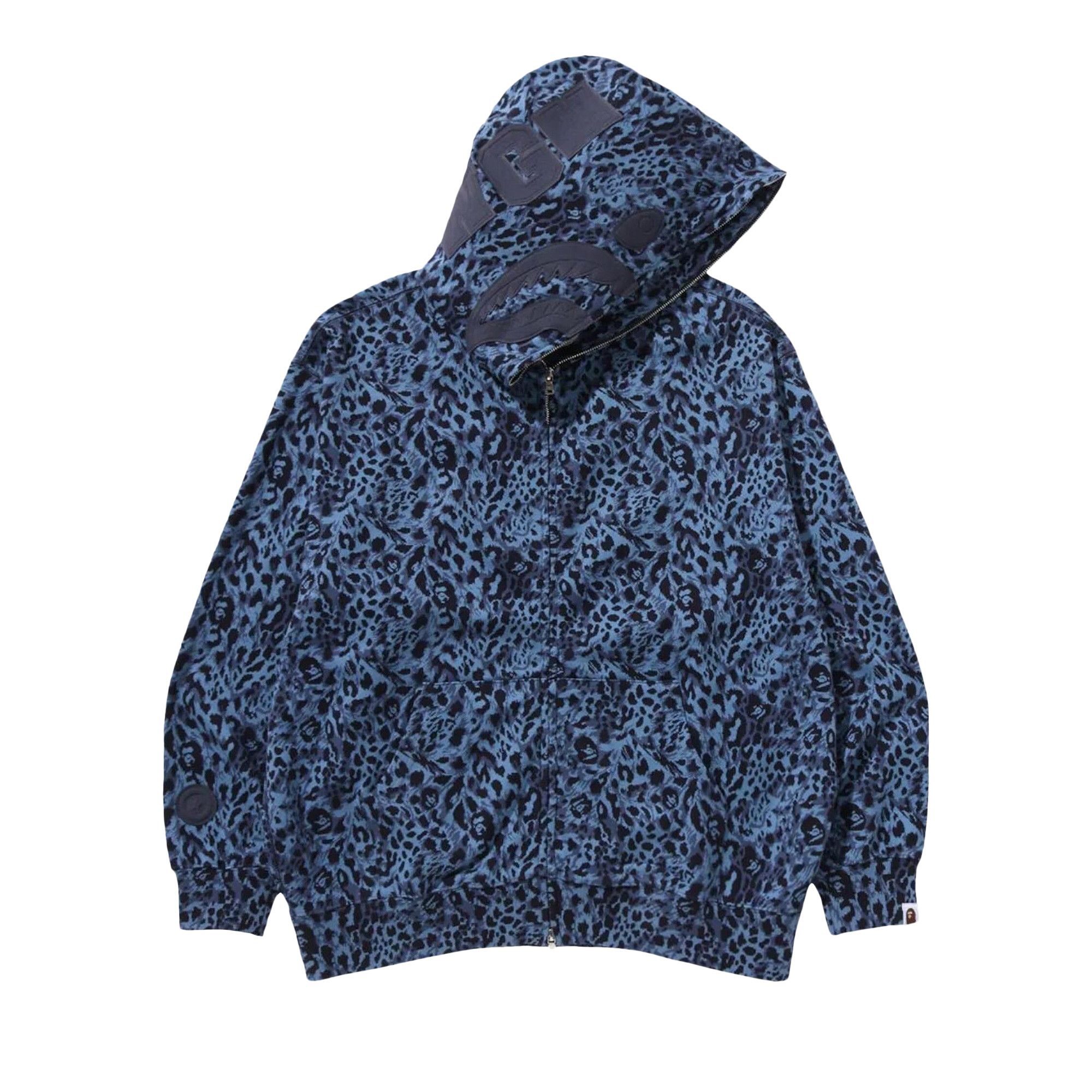 A BATHING APE　レオパードマフラー Buy BAPE Wild Leopard Pattern Shark Relaxed Fit Full Zip Hoodie