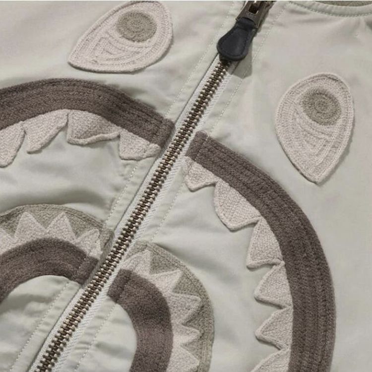 BAPE Tonal Shark MA 1 Beige