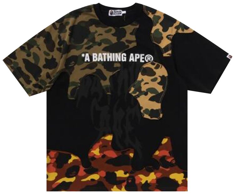 BAPE 1st Camo Upcycled Logo Relaxed Fit Tee Black