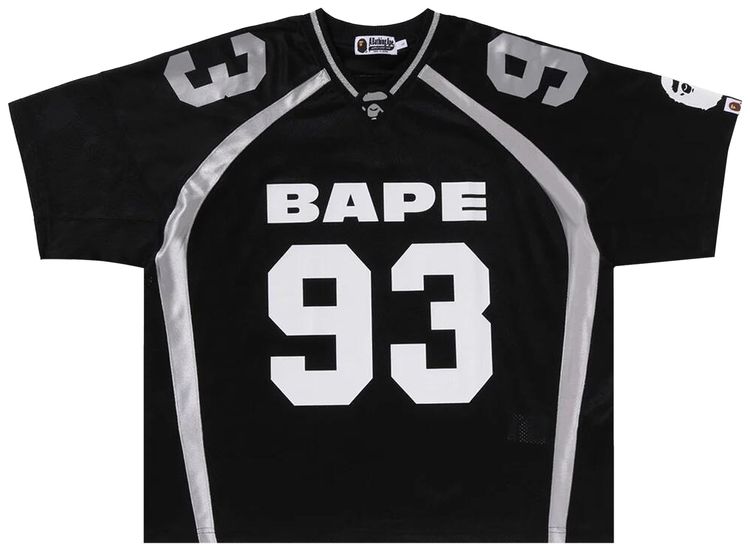BAPE Line Camo Jacquard Relaxed Fit Football Jersey Black